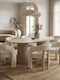 Hazar Table Dining Room Wooden Travertine - Sandstone 180x90x77cm