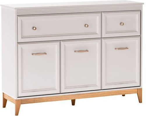 Sideboard Sonfera 100 made of Wood & Metal with Drawers Oak, Cashmere 41x41x136cm