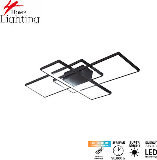 Home Lighting Deckenleuchte 86cm Schwarz mit Integrierter LED