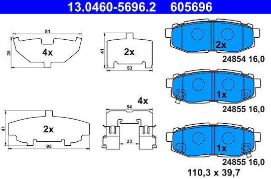 Ate Brake Pad Set Disc Brake 13.0460-5696.2