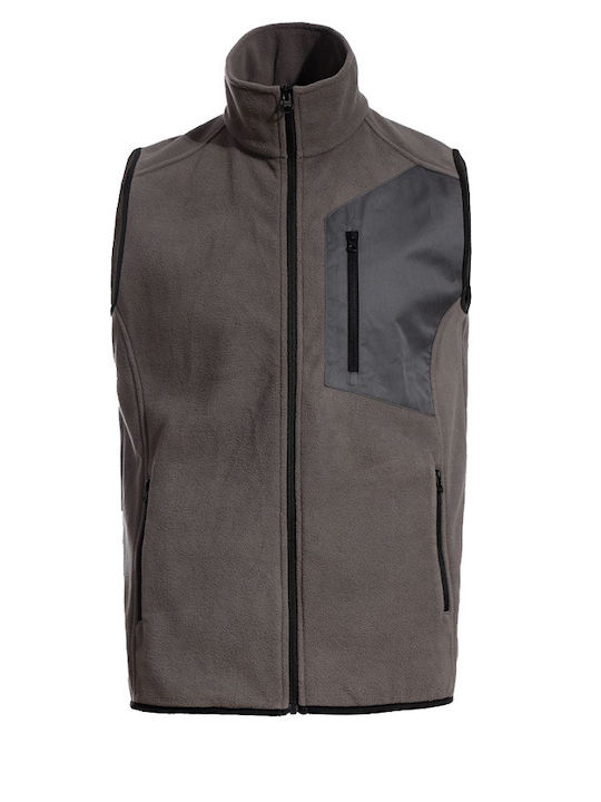 Stenso Vest Ανδρικό Γιλέκο Εργασίας με Επένδυση Fleece Γκρι