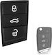 Membrană Buton Cauciuc Cheie Mașină VW Golf 7 Polo Seat Leon Ibiza Ateca Skoda Kodiaq Karoq Fabia – Tastatură 3 Butoane Compatibilă Modele VAG