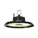V-TAC Светеща Лампа Камбана 200W Хладно Бяло 27000 Лумен с Вградена LED Черна Ø32.6xВ32.6см