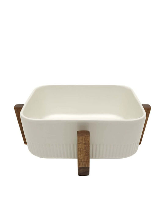 Espiel Porcelain Salad Bowl White 21.8x21.8x8cm
