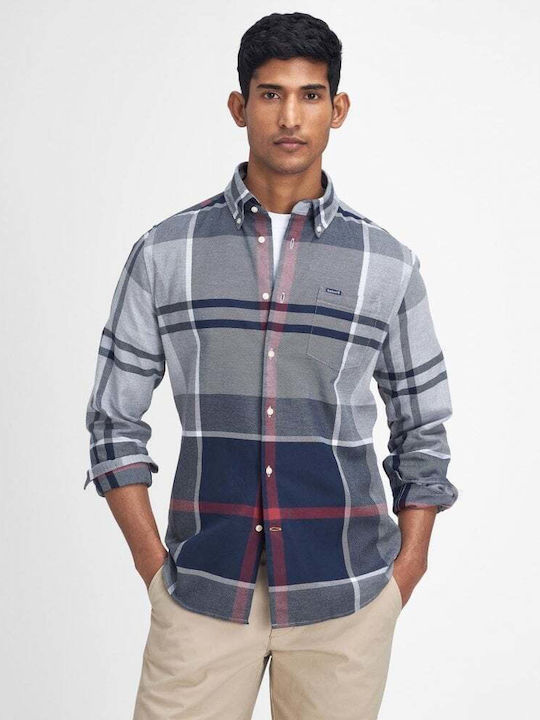 Barbour Long-sleeved Cotton Shirt Checked Blue