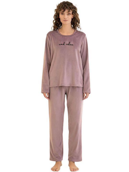 Mihra Winter Women's Pyjama Set Lilac