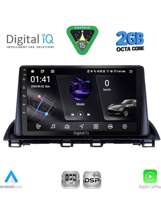 Digital IQ Car Audio System for Mazda 3 2014-2019 (Bluetooth/USB/WiFi/GPS/Apple-Carplay/Android-Auto) with Touch Screen 9"