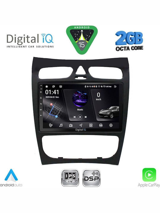 Digital IQ Car Audio System for Mercedes-Benz CLK Class 2000-2004 (Bluetooth/USB/WiFi/GPS/Apple-Carplay/Android-Auto) with Touch Screen 9"