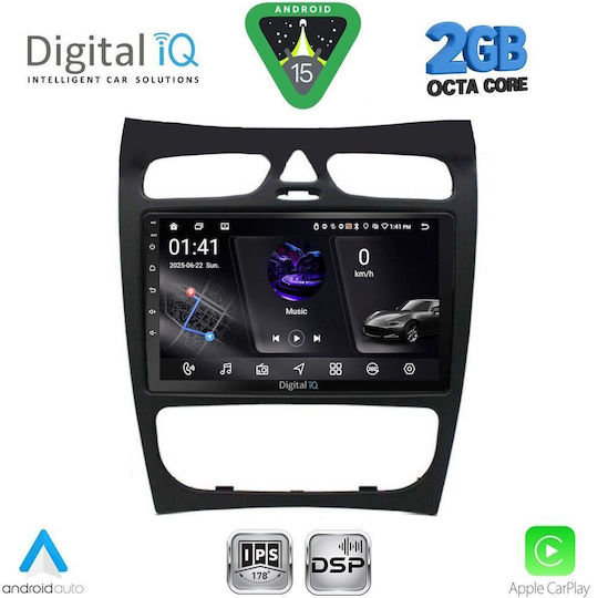 Digital IQ Car Audio System for Mercedes-Benz CLK Class 2000-2004 (Bluetooth/USB/WiFi/GPS/Apple-Carplay/Android-Auto) with Touch Screen 9"
