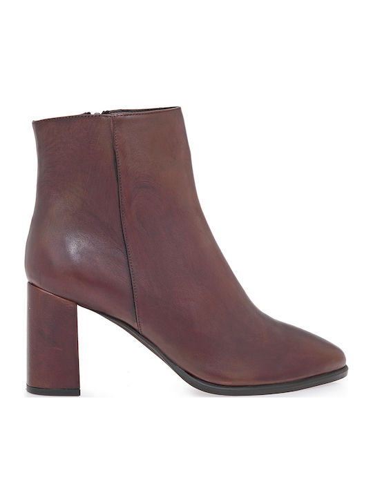 Leder Stiefeletten Damen Braun