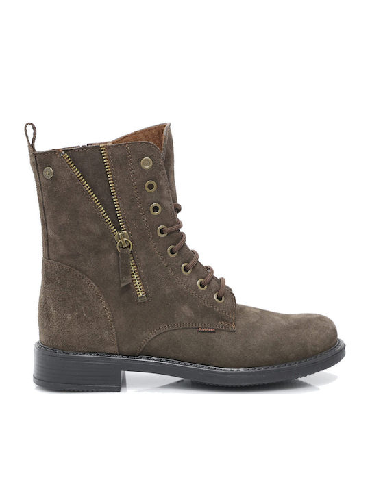 Ragazza Ghete Dama Bocanci Kaki Suede
