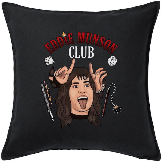 Koupakoupa Sofa Cushion Eddie Munson Hellfire Club Stranger Things 100% Cotton Black 50x50cm