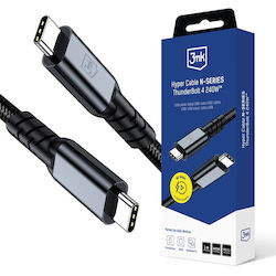 3MK Braided Thunderbolt 4 Cable 240W Black 1m 3MK Braided Thunderbolt 4 Cable 240W Black 1m