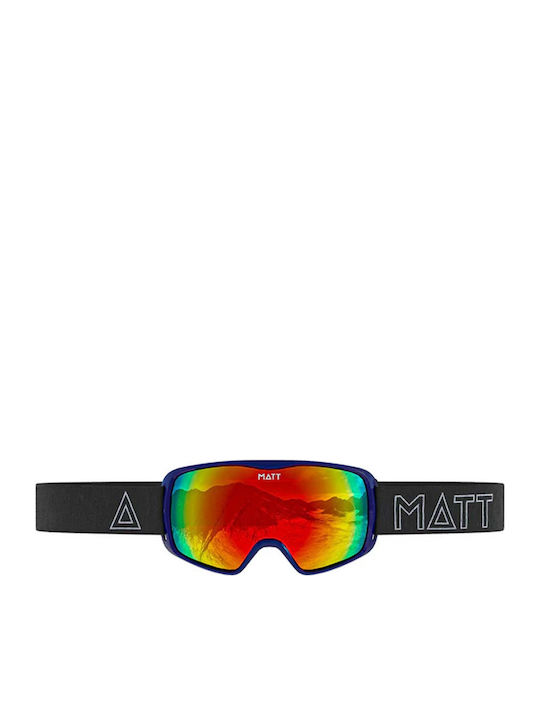 Matt Ski- & Snowboardbrille Erwachsene Blau mit Linse in Blau Farbe