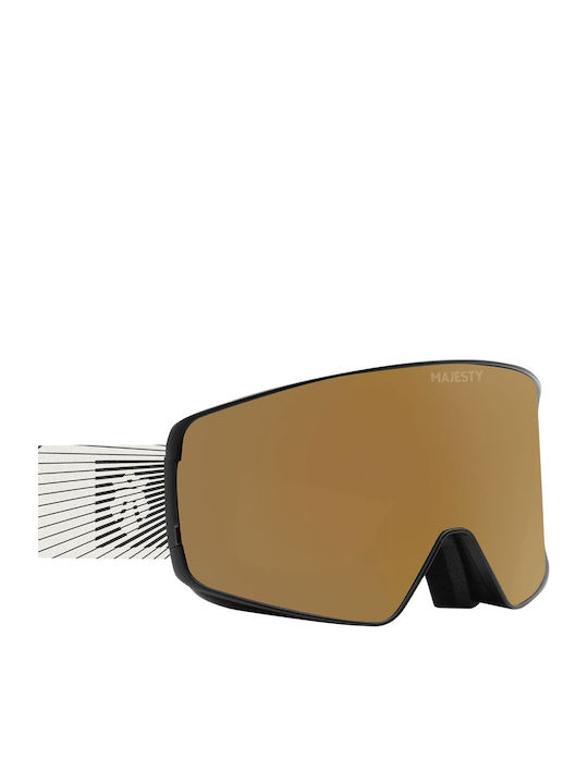 Majesty Ski & Snowboard Goggles Kids Black with Lens in Black Color