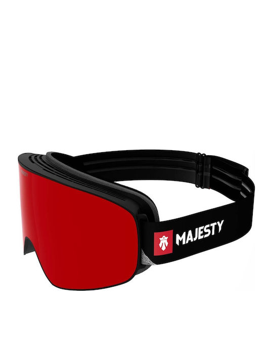 Majesty Μάσκα Σκι & Snowboard Ενηλίκων Μαύρη με Φακό σε Μαύρο Χρώμα