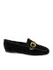 Leather Women's Moccasins in Black Color