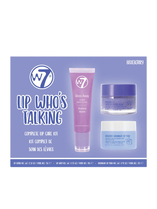 W7 Cosmetics Lip Who’s Talking Blueberry Комплект за грижа за кожата за Хидратация W7 Cosmetics Lip Who’s Talking Blueberry Комплект за грижа за кожата за Хидратация