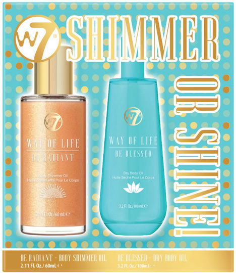 W7 Cosmetics Shimmer or Shine! Set Îngrijire pentru Hidratare & Strălucire 2buc