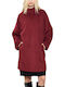 Damen Bordeaux Mantel mit Knöpfen