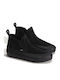 Midslip Γυναικεία Slip-On Δερμάτινα Μαύρα
