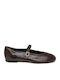 Lederne Damen Ballerinas in Braun Farbe