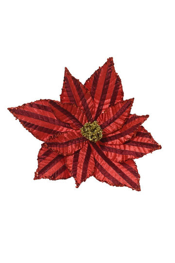 Kaemingk Weihnachtsdekoration Blume Länge 27cm. Gestreift