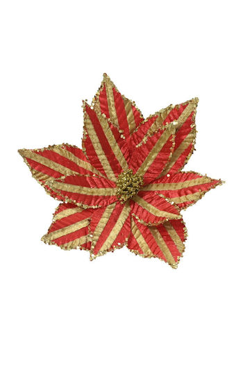 Kaemingk Weihnachtsdekoration Blume Länge 27cm. Gestreift