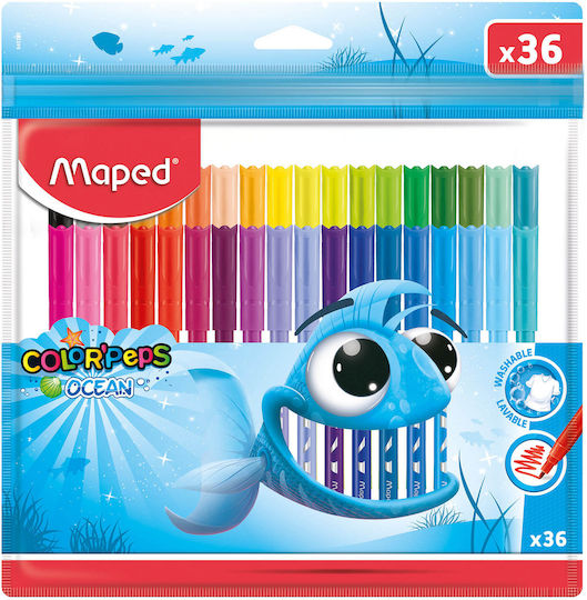 Maped Colorpeps Ocean Washable Drawing Markers 2mm Set 36pcs