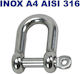 M8258-6 Edelstahl Marine-Schlüssel Inox A4-aisi 316 D-ø6mm