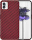 Case Nothing Phone 1 Skyddar Innovation Textură Carbon Fibreshell Carbonite Set Autocolant Roșu