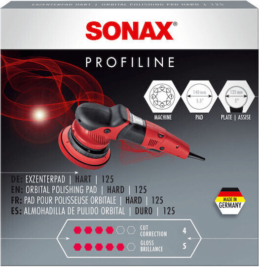 Sonax Profiline Гъба За Полиране Твърда Ексцентрична Червена 140mm