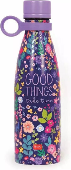 Legami Milano Hot Cold Bottle Thermos Plastic / Stainless Steel 500ml Flowers