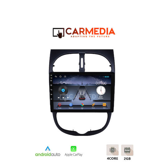 Carmedia Ηχοσύστημα Αυτοκινήτου για Peugeot 206 1998-2006 (Bluetooth/USB/WiFi/GPS/Apple-Carplay/Android-Auto) με Οθόνη Αφής 9"