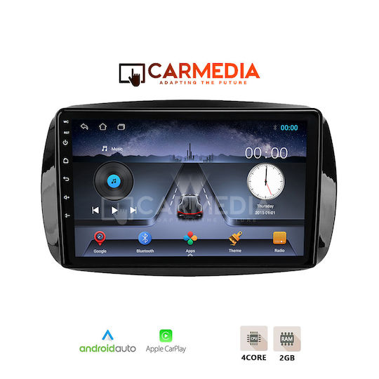 Carmedia Car Audio System for Smart ForTwo 2016 with Touch Screen 9" Bluetooth USB Wi-Fi GPS Apple CarPlay Android Auto