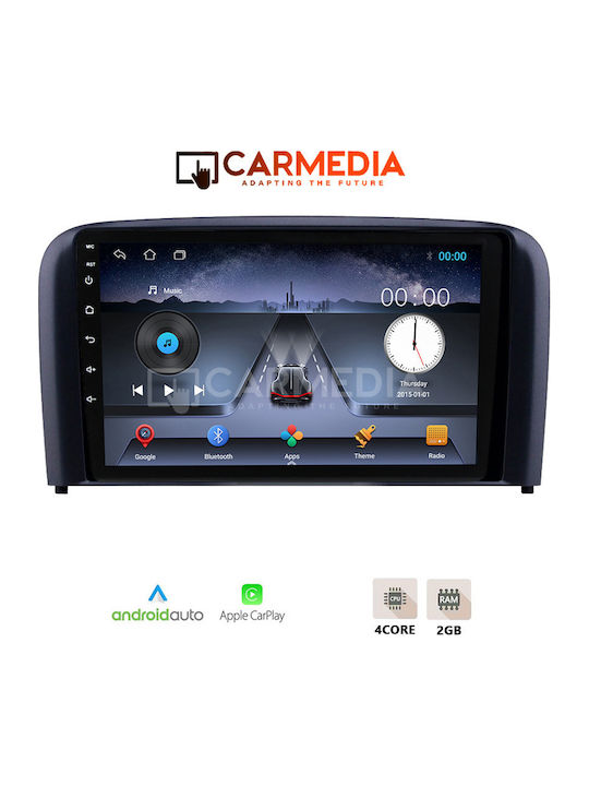 Carmedia Car Audio System for Volvo S80 1998-2006 Bluetooth USB Wi-Fi GPS Apple CarPlay Android Auto with 9 Inch Touch Screen