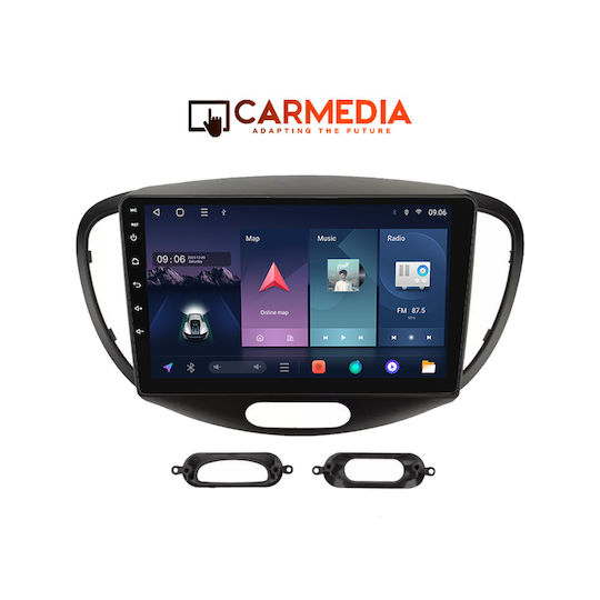 Carmedia Car Audio System for Hyundai i10 2008-2013 (Bluetooth/USB/WiFi/GPS/Apple-Carplay/Android-Auto) with Touch Screen 9"