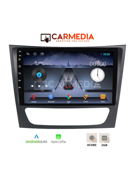 Carmedia Auto-Audiosystem für Mercedes-Benz E Klasse / CLS Klasse 2003-2009 (Bluetooth/USB/WiFi/GPS/Apple-Carplay/Android-Auto) mit Touchscreen 9"