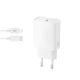 XO Charger with USB-C Port and Cable Lightning 20W Power Delivery Whites (L160)