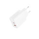 XO Încărcător Fără Cablu cu Port USB-A și Port USB-C 30W Power Delivery Alb (L163)
