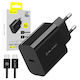 Blavec Ladegerät mit USB-C Anschluss und Kabel USB-C - USB-C 20W Stromlieferung / Schnellaufladung 3.0 Schwarzs (BC-9)