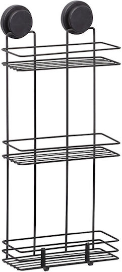 Metalife An der Wand montiert Badezimmerregal Metallisch 51.5x39x49.5cm Schwarz