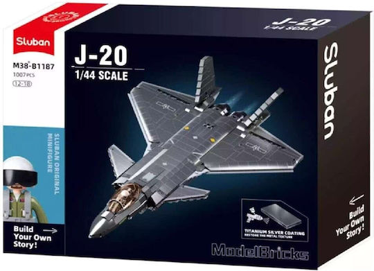 Sluban Building Blocks Stealth Aircraft J20 For 12+ Years 1007 Pieces