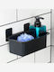 Orion An der Wand montiert Badezimmerregal Kunststoff 23.5x13.5x11.5cm Schwarz