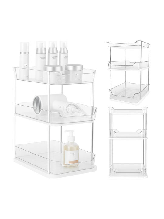 Wellhaus Επιδαπέδια Ραφιέρα Μπάνιου Μεταλλική 32x20x36cm Διάφανη