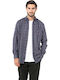 Long-sleeved Flannel Shirt Checked Dark Blue