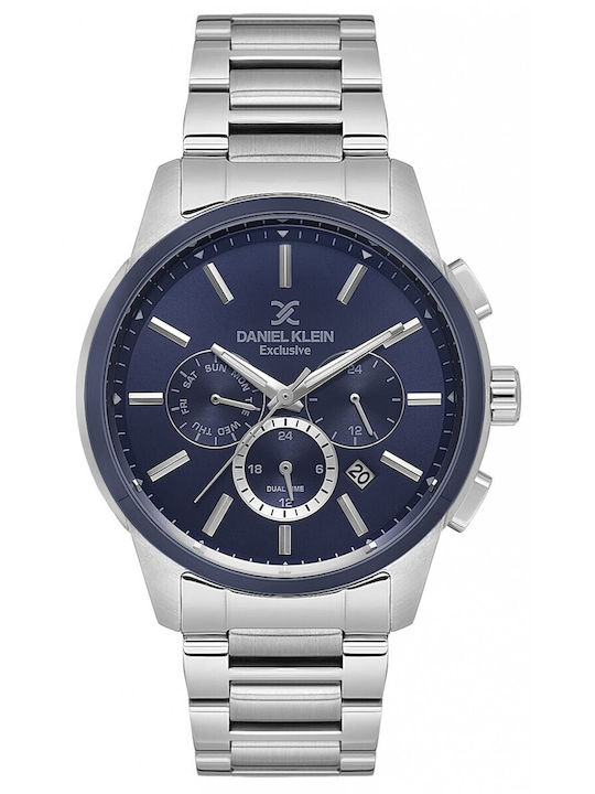Daniel Klein Γυναικείο Ρολόι 44mm Μπαταρίας με Ασημί Μεταλλικό Μπρασελέ