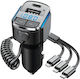Aj Car Charger Fast Charging with Ports: 1xUSB 1xType-C with Cable Lightning / Type-C and FM Transmitter