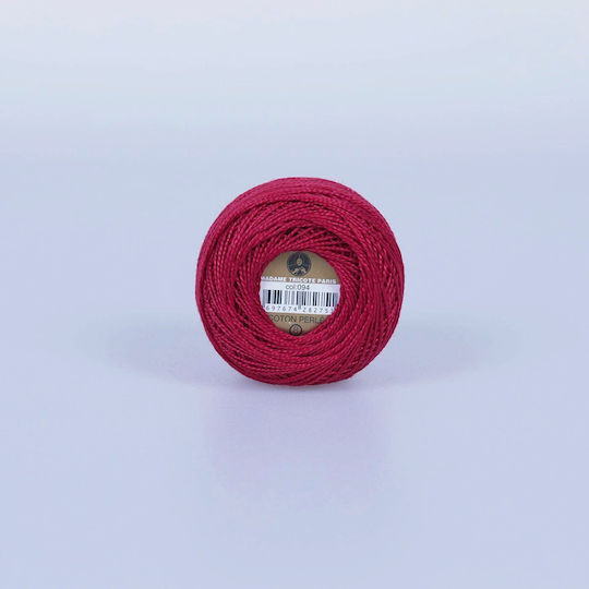 Embroidery Thread Cup Madame Tricote Coton Perle No8 Cotton Red 094 10g 80m
