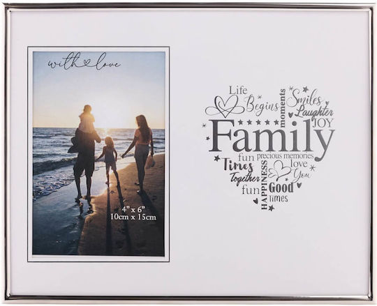 Family Love Wandbilderrahmen Glas mit Silbernem Rahmen